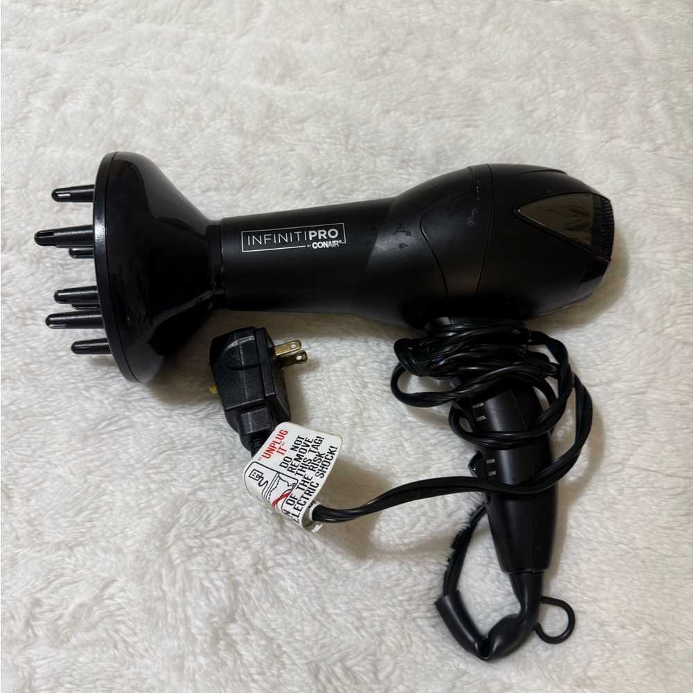 InfinitiPro Conair Black Hair Dryer with Diffuser